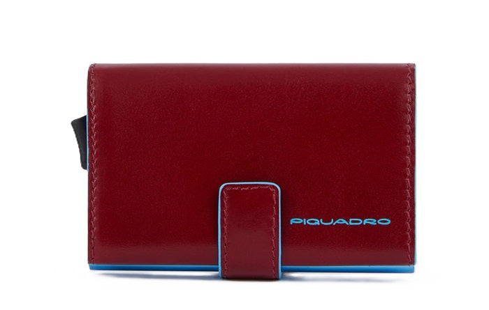 Portacarte in alluminio e pelle Piquadro PP5649B2BLR Rosso