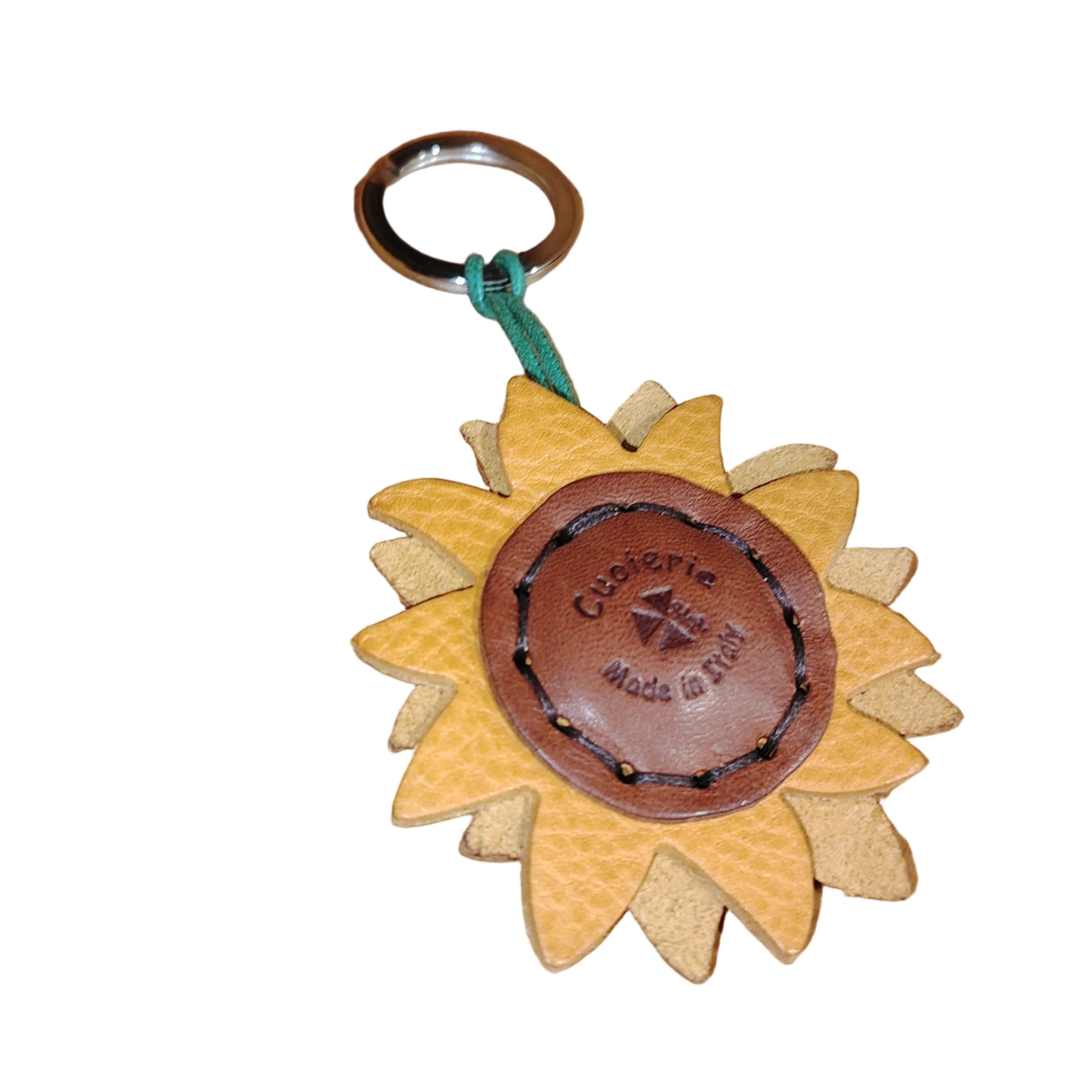 Leather Keychain by Pelletteria Allegrini Filippo Sunflower