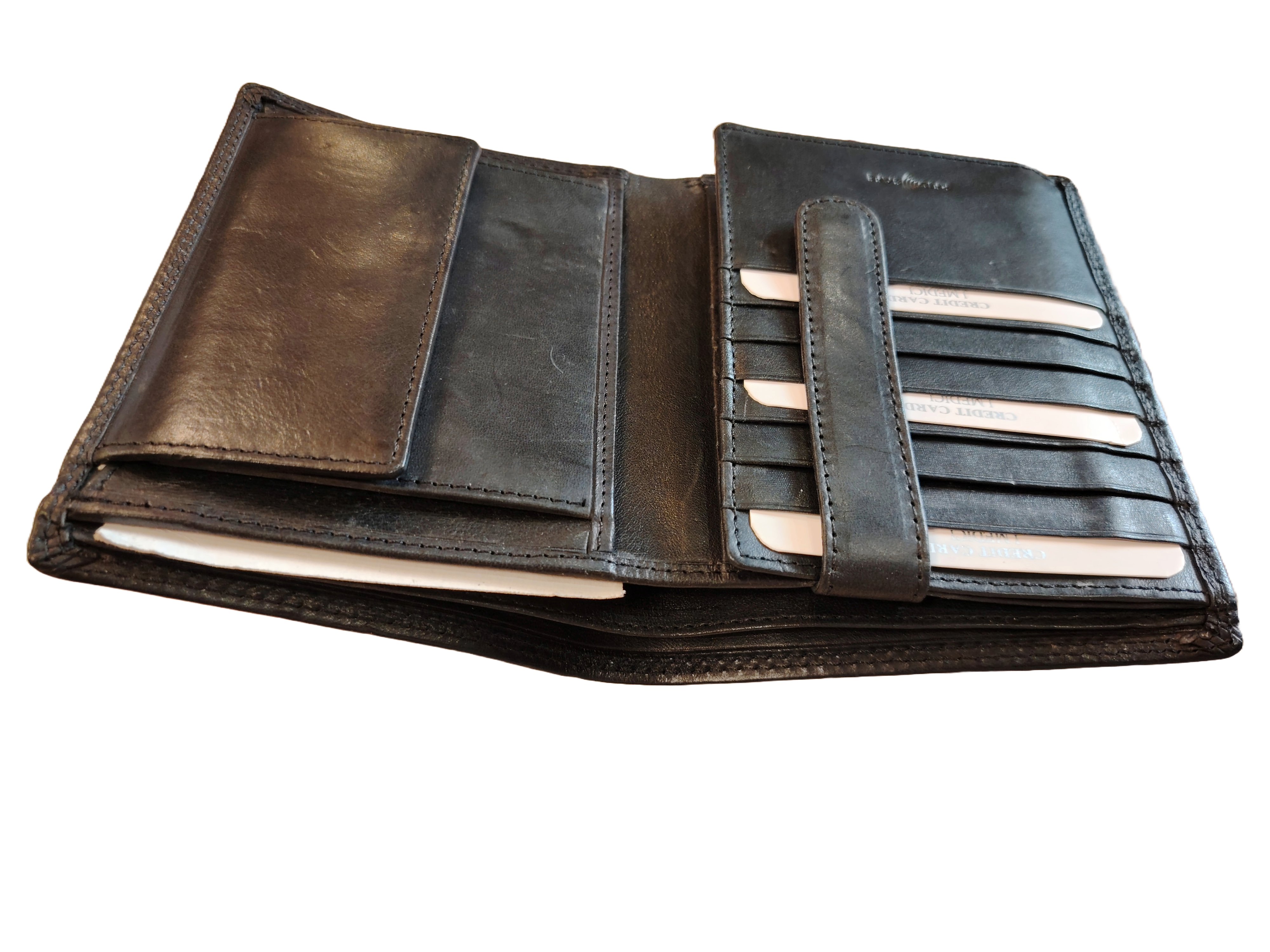 Leather book wallet I Medici 64/024 Black