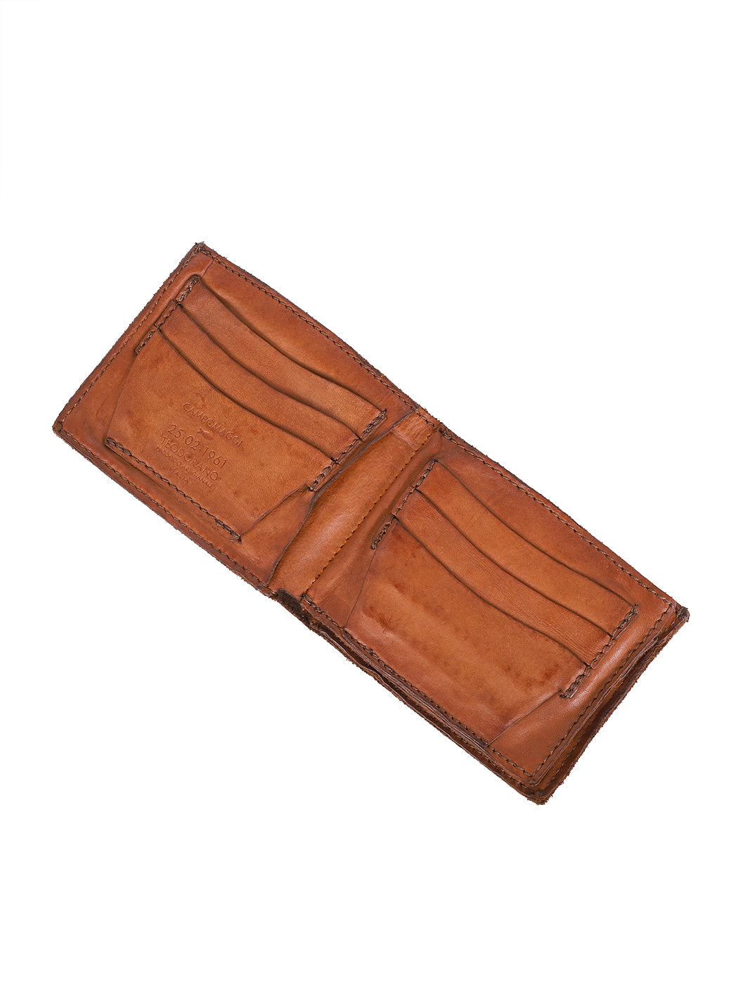Leather wallet with card slots Campomaggi C014560ND X0001 cognac