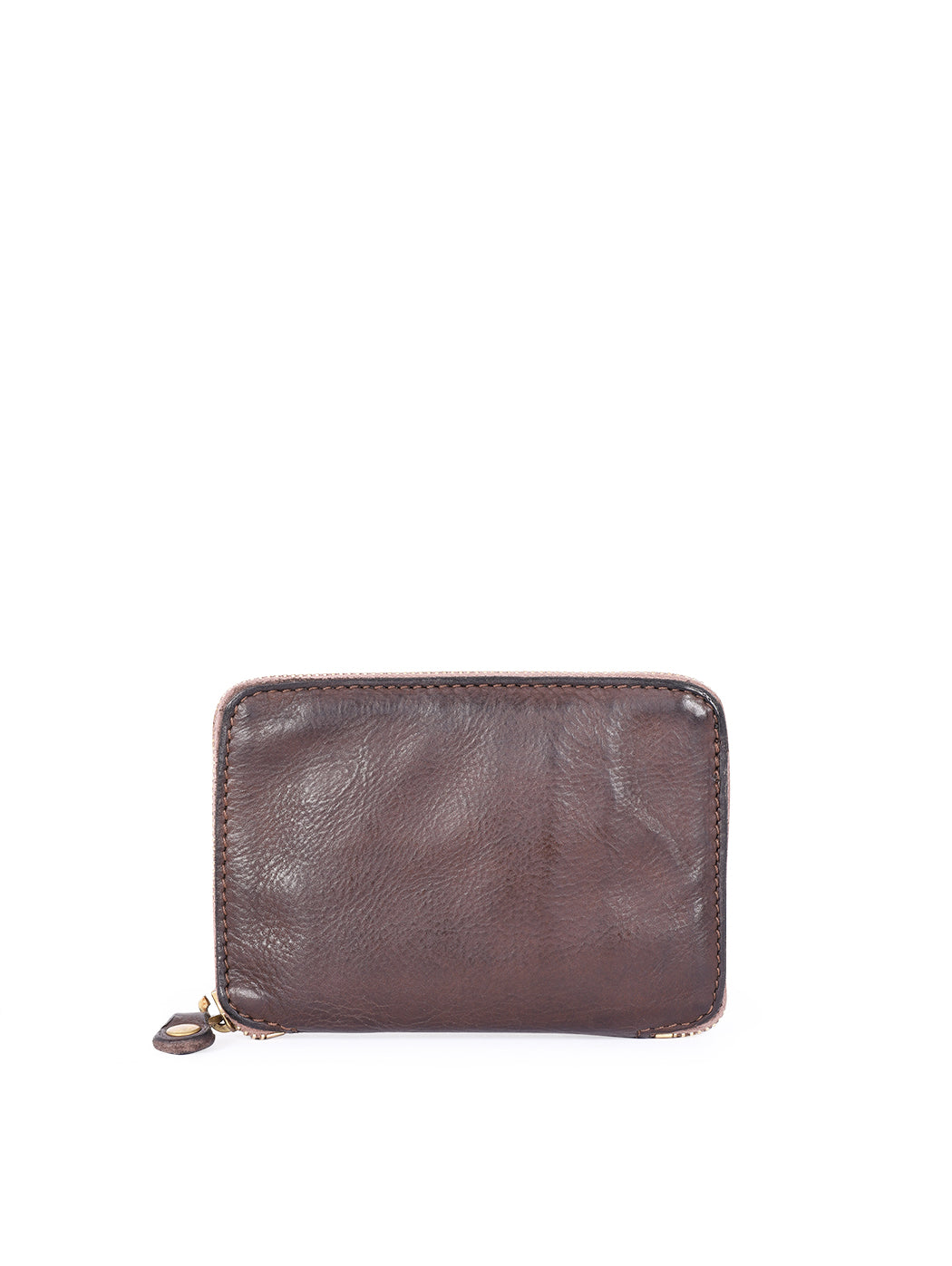 Portafoglio con zip in pelle Campomaggi C002060ND X0001 testa di moro