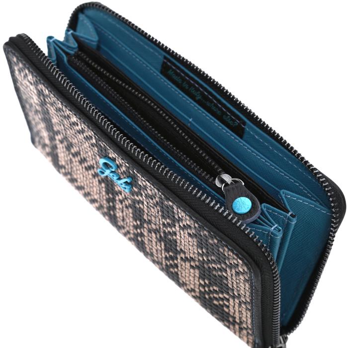 Portafoglio in pelle con intreccio Gabs G000150ND - X2047 GMoney37 Beige/Nero - Pelletteria Allegrini