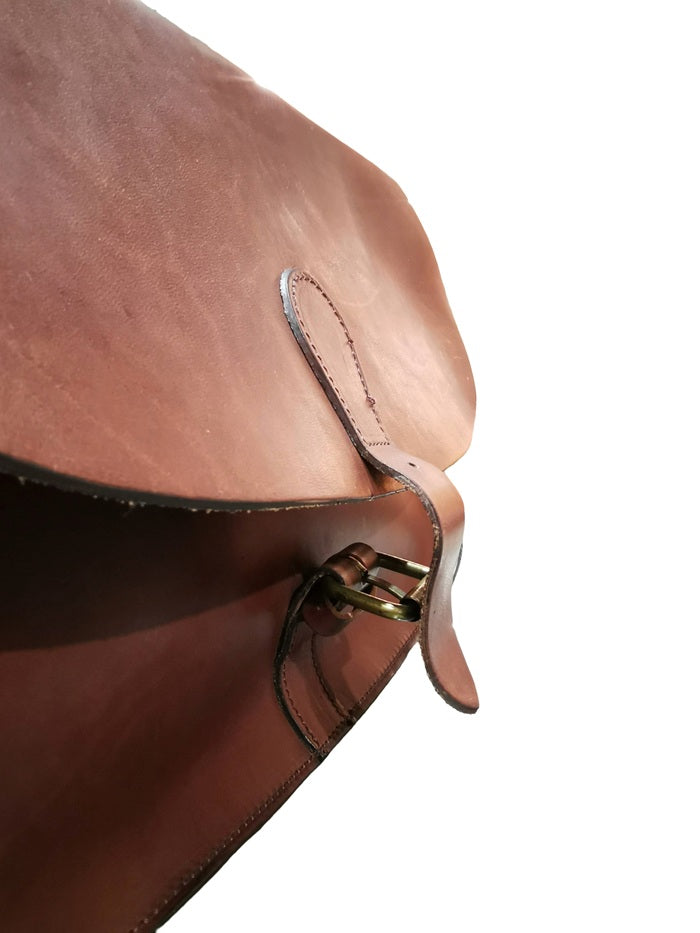 Leather messenger bag Pelletteria Allegrini Filippo 1365 Dark brown