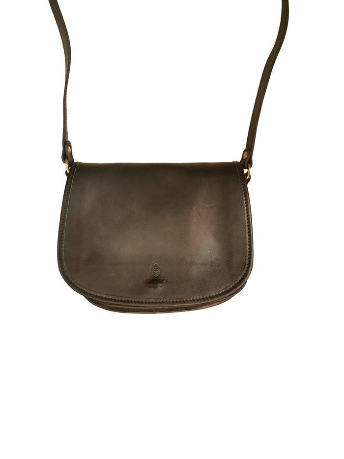 Rounded leather postman bag I Medici 63/3400 Black
