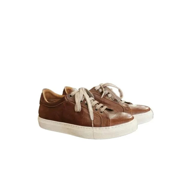 Sneakers bassa da donna in pelle Pelletteria Allegrini D873 Marrone