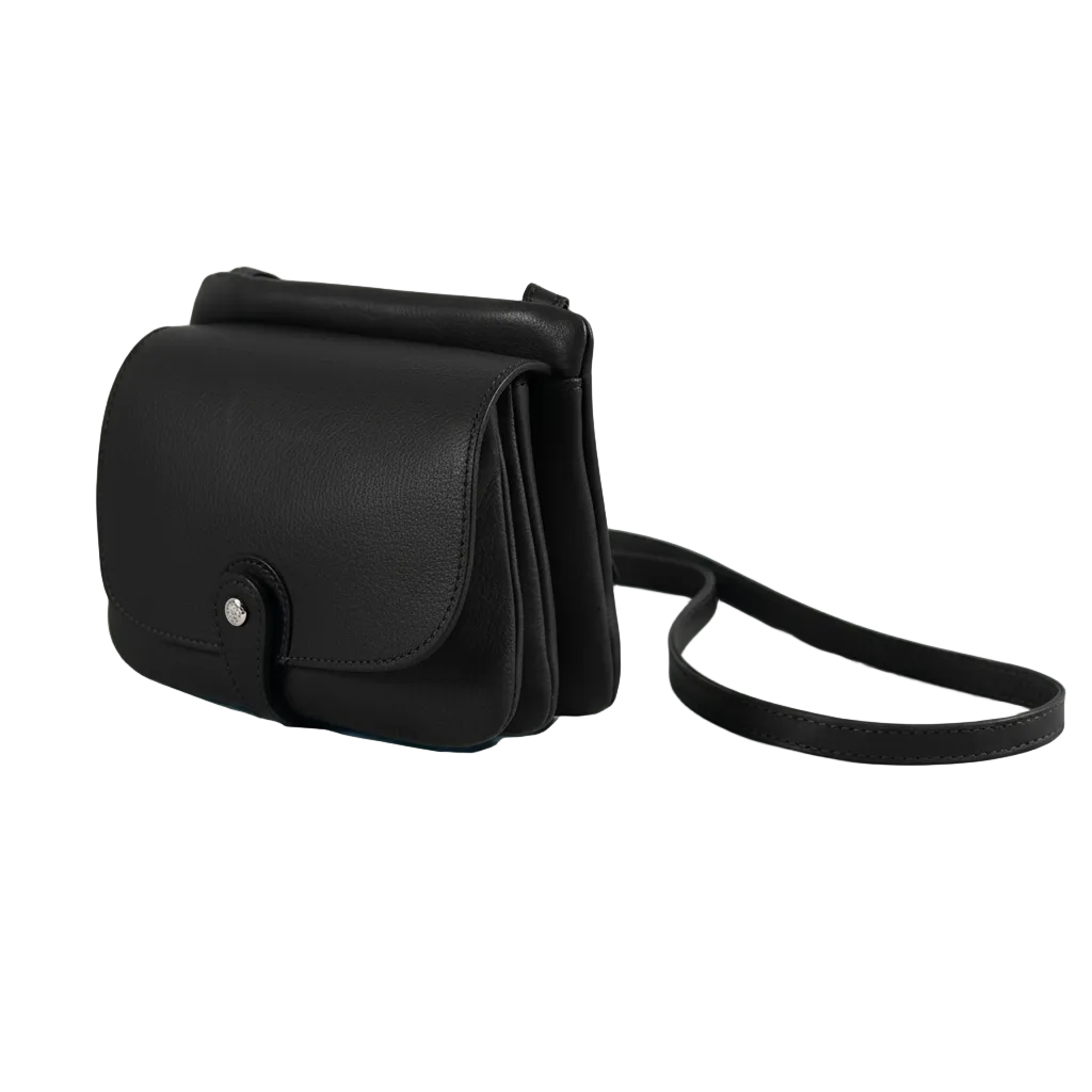 Borsa a tracolla in pelle Bruno Rossi R71/P nero