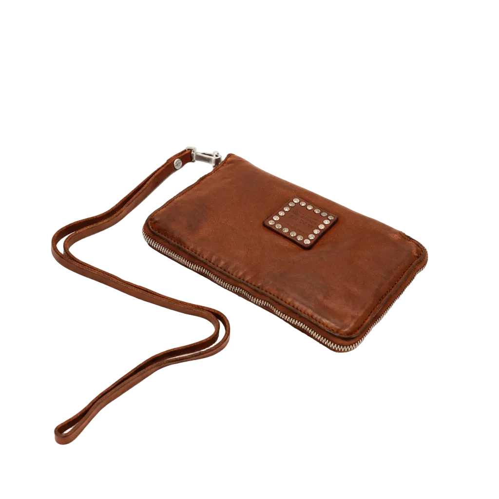 Portafoglio grande da donna con borchie Campomaggi C003570ND-X0038 Cognac