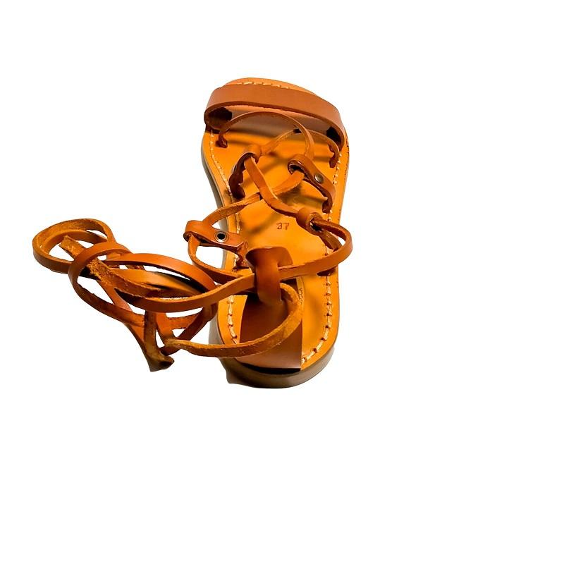 Women's gladiator leather sandals Pelletteria Allegrini Filippo 519D leather