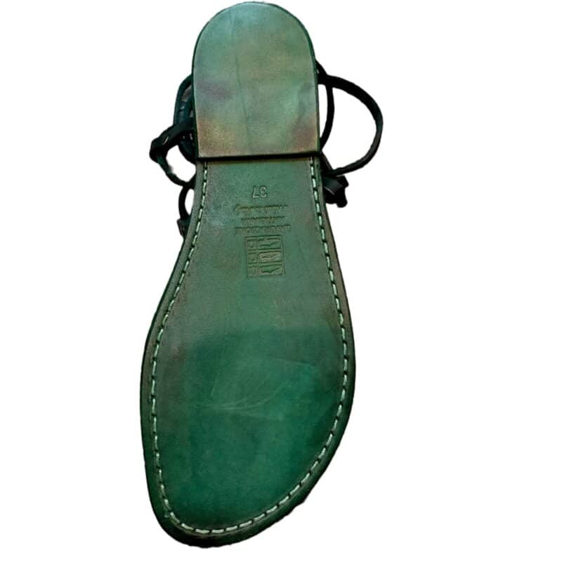 Sandali in cuoio alla schiava donna Pelletteria Allegrini Filippo 519D verde