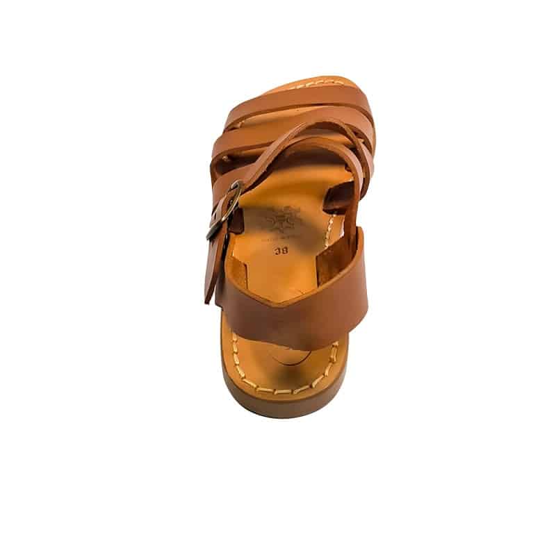 Women's leather sandals with buckle Pelletteria Allegrini Filippo 508D leather