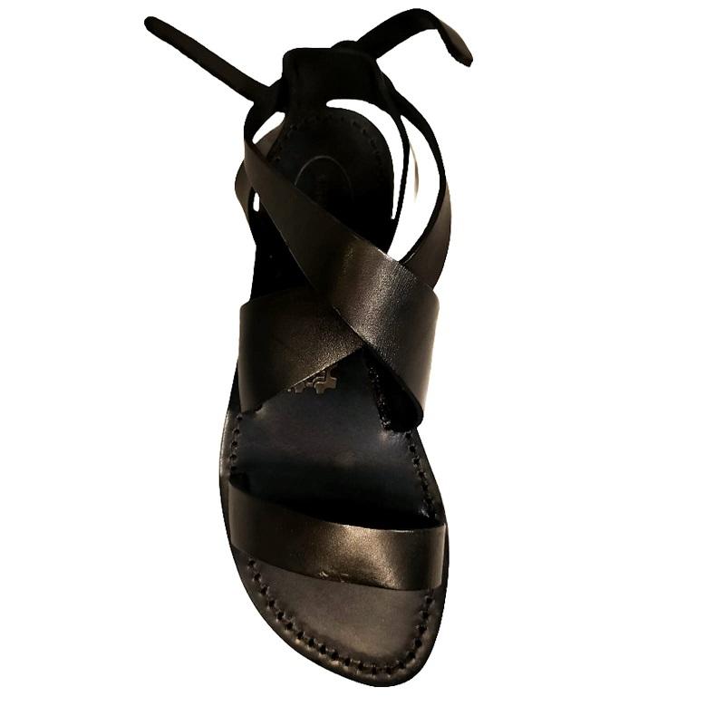 Sandali in cuoio incrociato donna Pelletteria Allegrini Filippo 570D nero