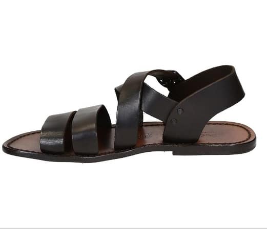 Sandalo francescano in cuoio uomo Pelletteria Allegrini Filippo 508U testa di moro