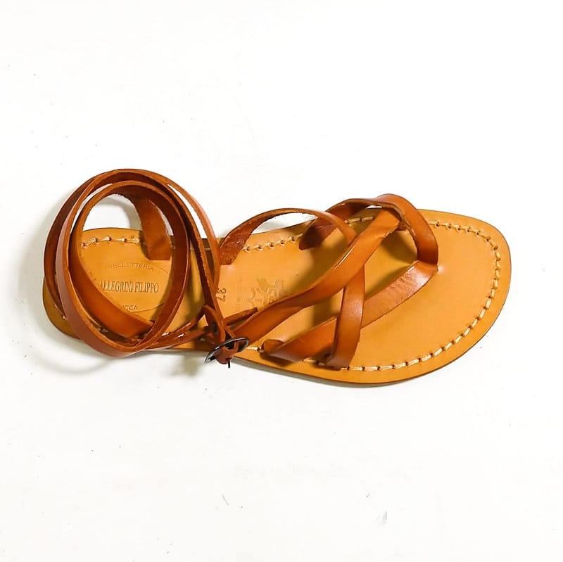 Sandalo in cuoio alla schiava donna Pelletteria Allegrini Filippo 588D cuoio