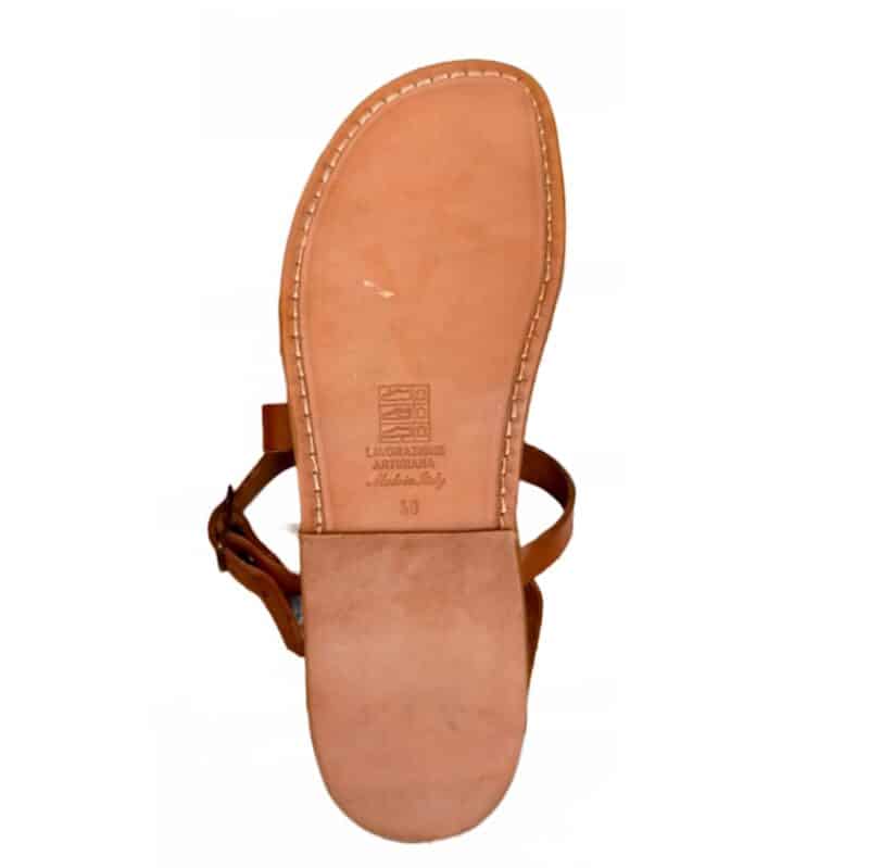 Sandalo in cuoio con intreccio uomo Pelletteria Allegrini Filippo 567U cuoio