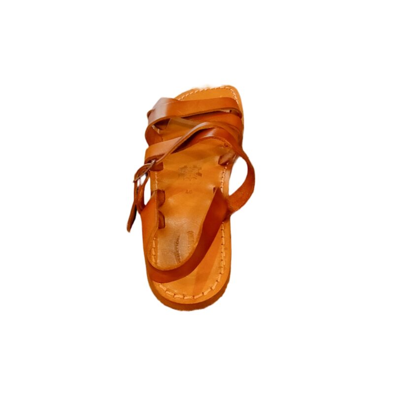 Men's leather sandal with braiding Pelletteria Allegrini Filippo 567U leather