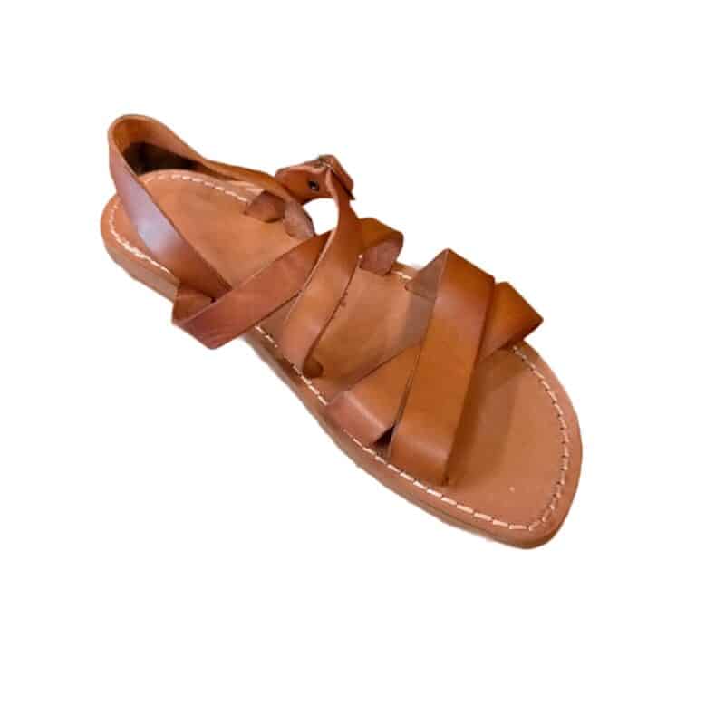 Sandalo in cuoio con intreccio uomo Pelletteria Allegrini Filippo 567U cuoio