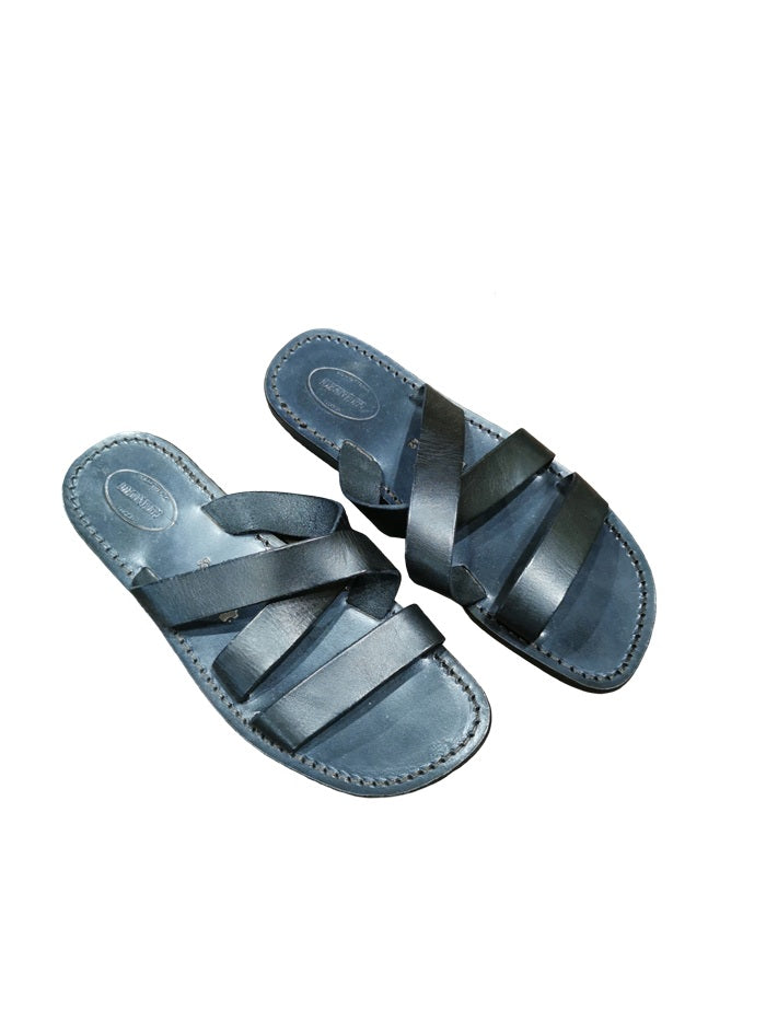 Sandalo in Cuoio da Uomo Pelletteria Allegrini Filippo 546U Nero