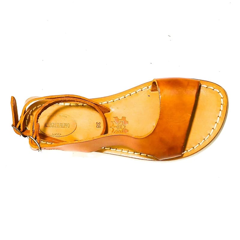 Sandalo in cuoio donna con laccio Pelletteria Allegrini Filippo 527D cuoio