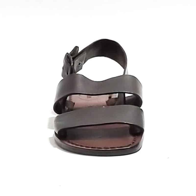 Women's Franciscan leather sandal by Pelletteria Allegrini Filippo 500XD dark brown