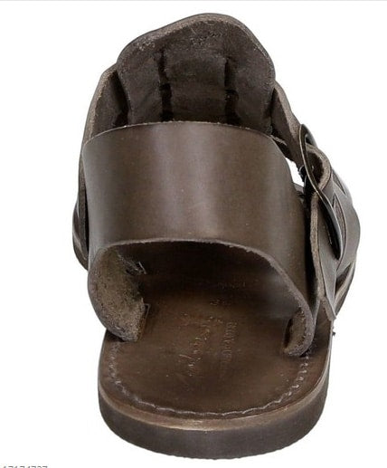 Sandalo in cuoio gabbia uomo Pelletteria Allegrini Filippo 502U testa di moro