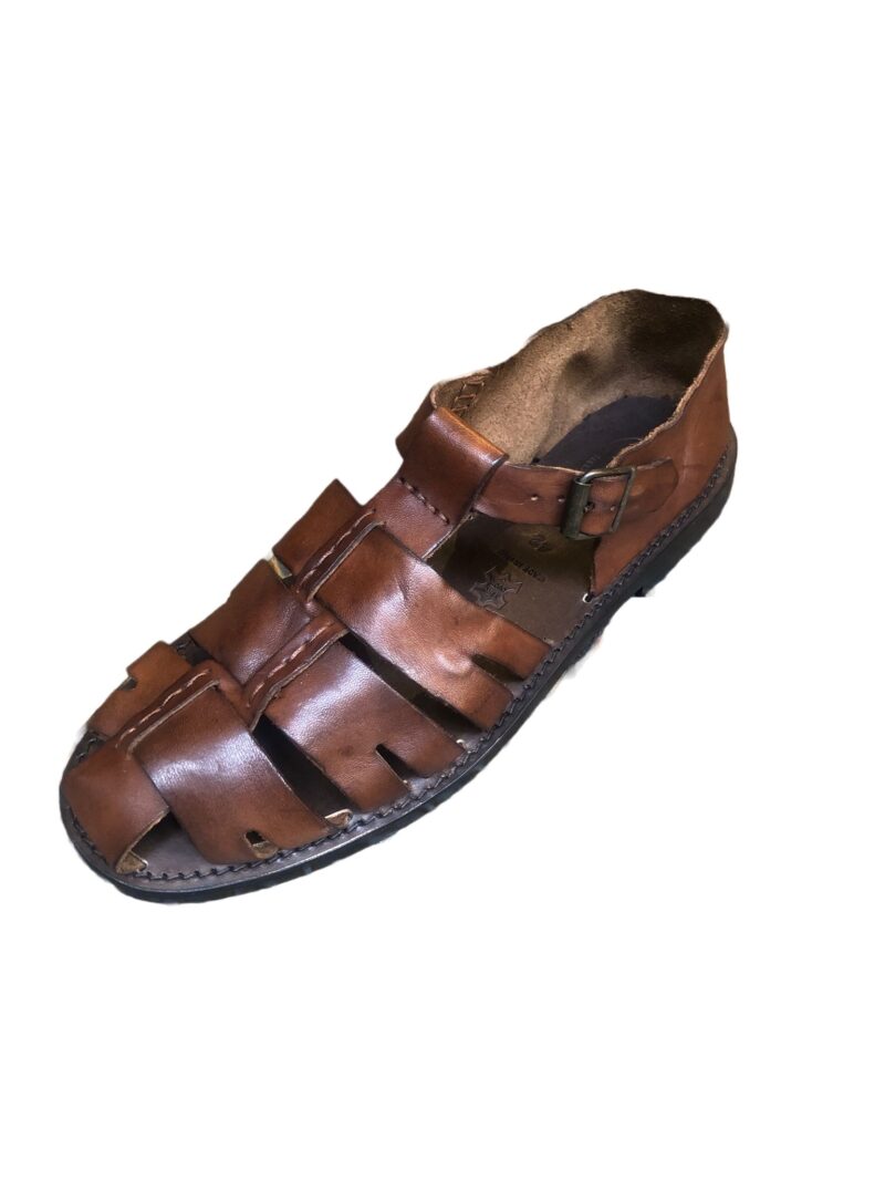 Sandalo in cuoio gabbia uomo Pelletteria Allegrini Filippo M5912 Marrone