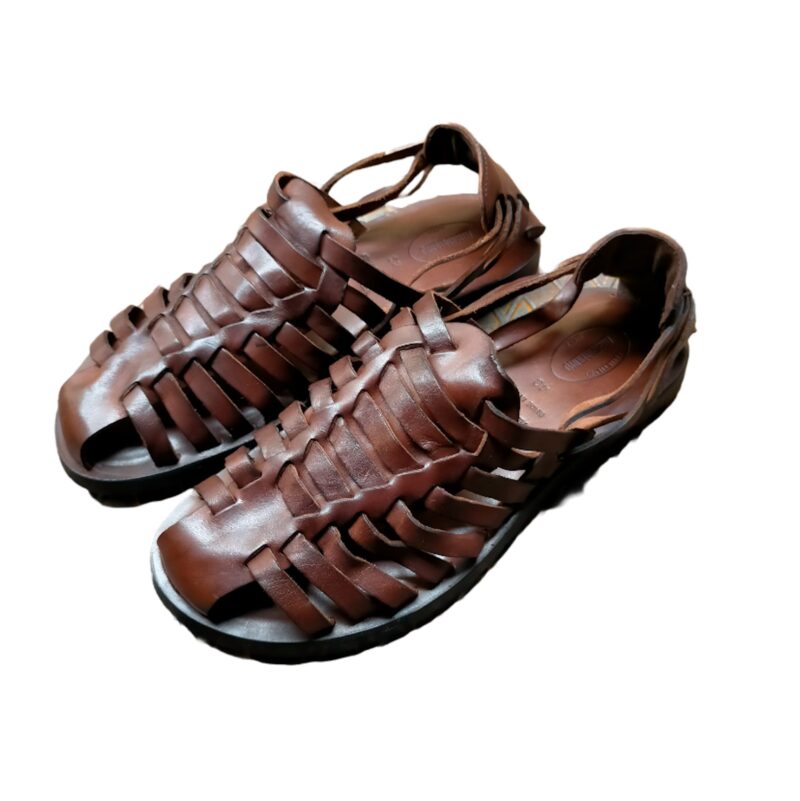 Men's leather cage sandal Pelletteria Allegrini Filippo M6579 Brown