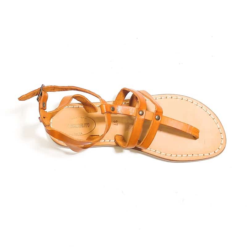 Sandalo in cuoio infradito donna Pelletteria Allegrini Filippo 577D cuoio