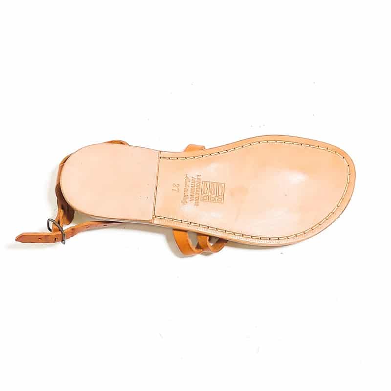 Women's leather flip-flop sandal Pelletteria Allegrini Filippo 577D leather