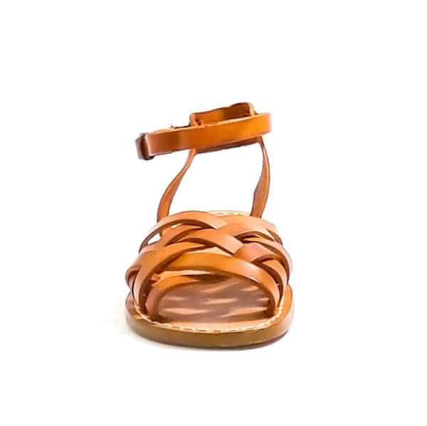 Sandalo in cuoio intrecciato donna Pelletteria Allegrini Flippo 595D cuoio