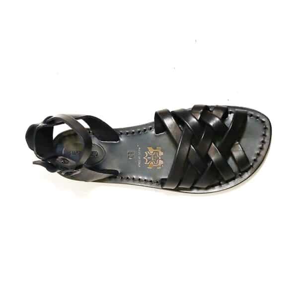 Women's Braided Leather Sandal Pelletteria Allegrini Filippo 595D Black