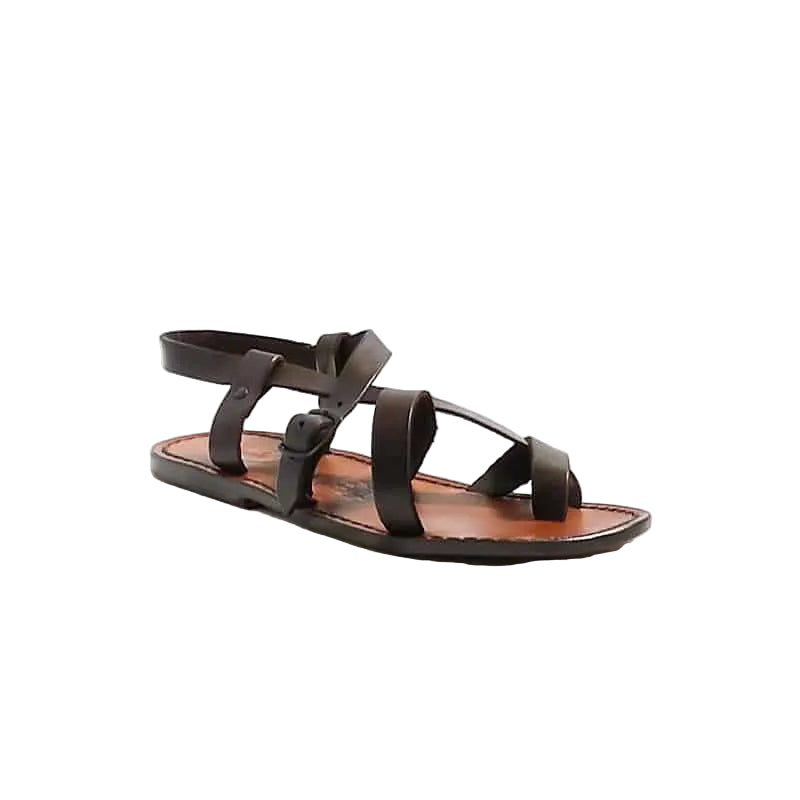 Sandalo infradito in cuoio uomo Pelletteria Allegrini Filippo 530U testa di moro