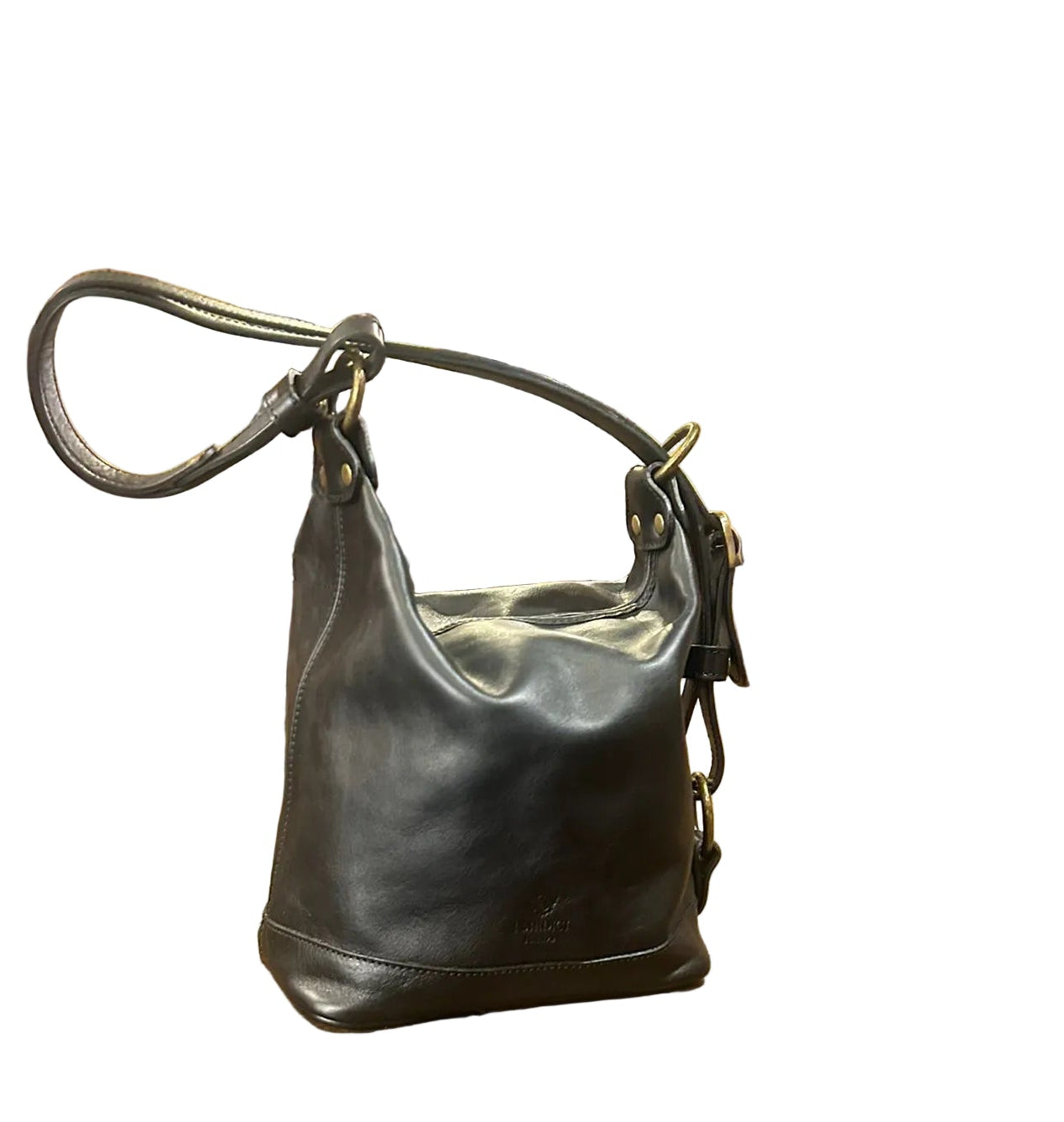 Secchiello/zaino piccolo in pelle I Medici 63/1000 Nero