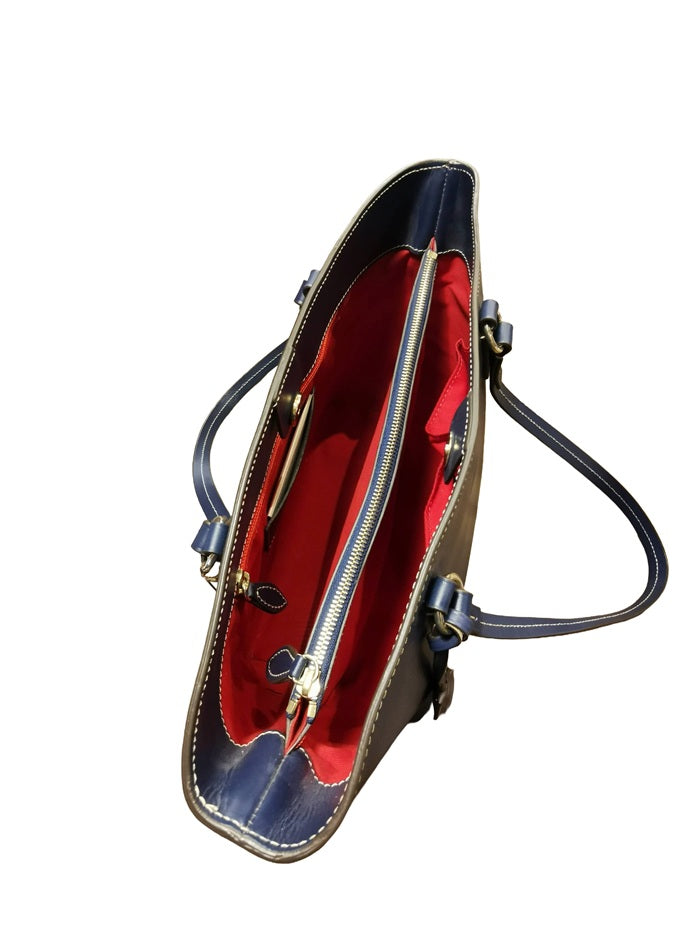 Leather Shopper Boldrini 06956 Night