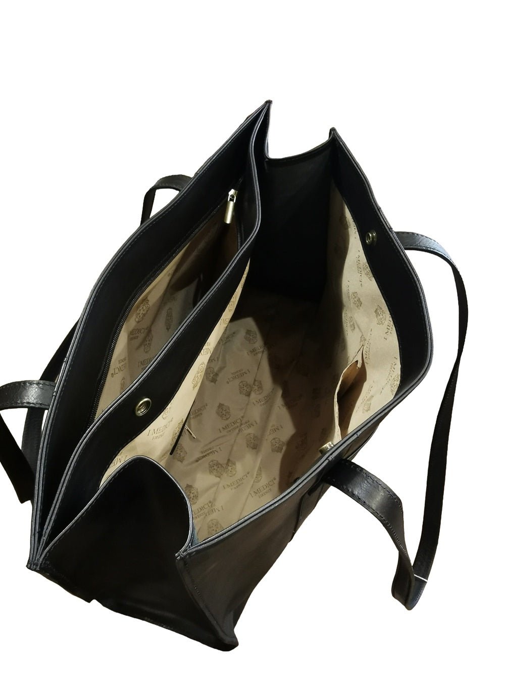 Shopper in pelle I Medici 63/2425 nero - Pelletteria Allegrini