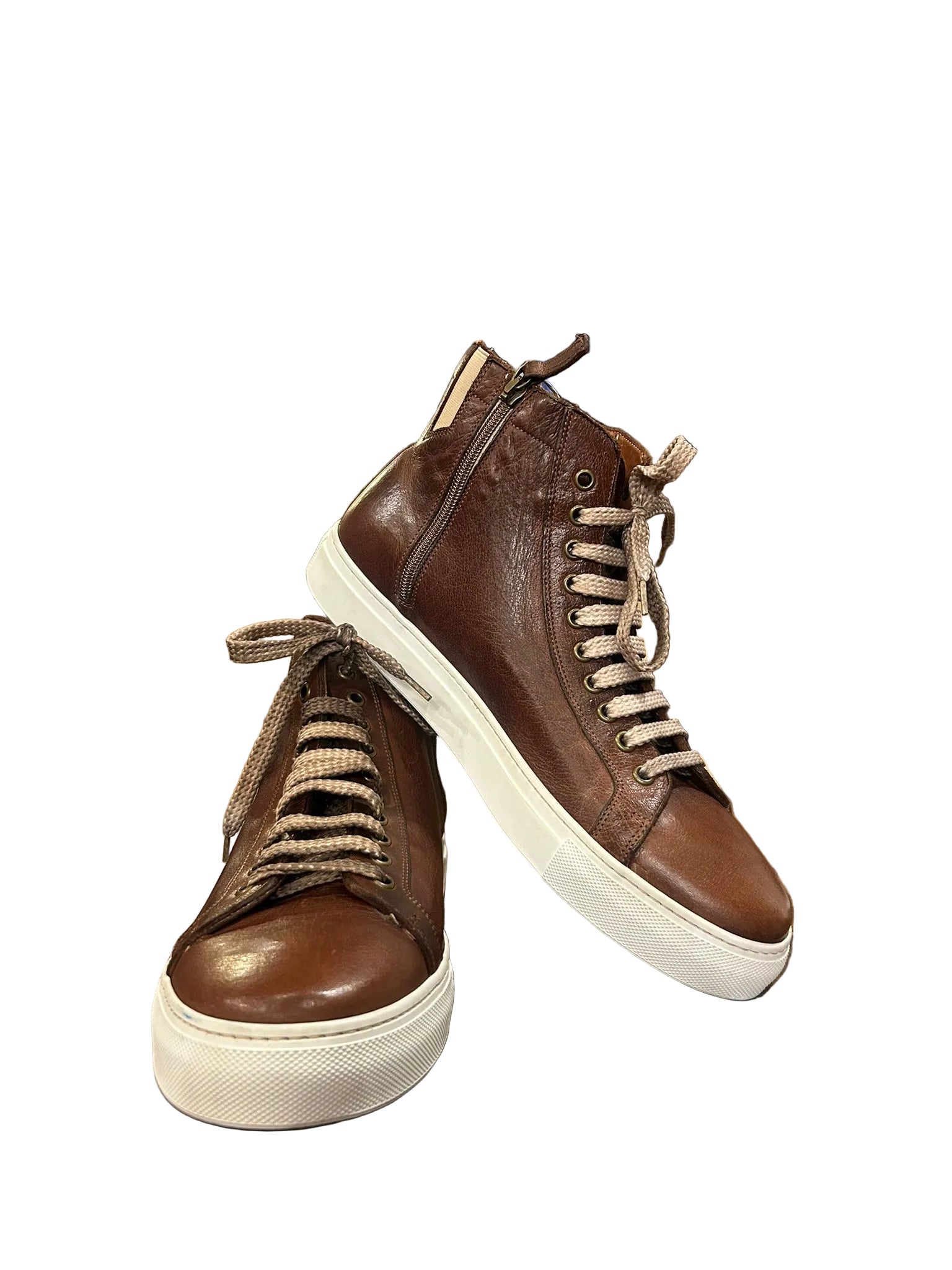 Sneakers alta da uomo in pelle Pelletteria Allegrini Filippo 6665 Marrone