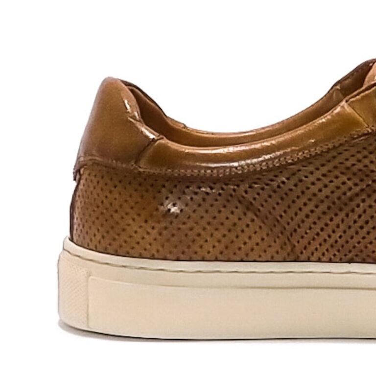 Men's leather sneakers by Pelletteria Allegrini Filippo Z841 cuoio