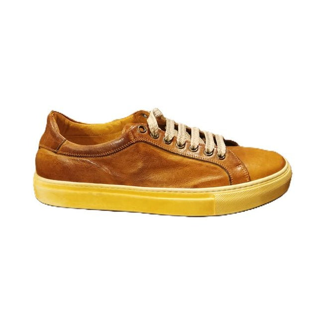 Sneakers bassa donna in pelle Pelletteria Allegrini Filippo D873 Cuoio - Pelletteria Allegrini
