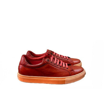 Sneakers uomo in pelle Pelletteria Allegrini Filippo 8073 Ciliegia