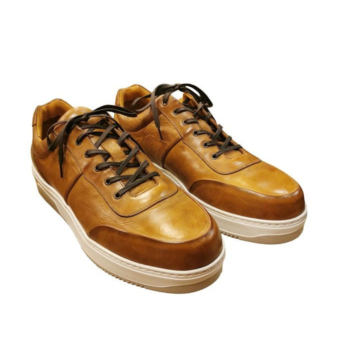 Sneakers uomo in pelle Pelletteria Allegrini Filippo RIVES Mogano - Pelletteria Allegrini
