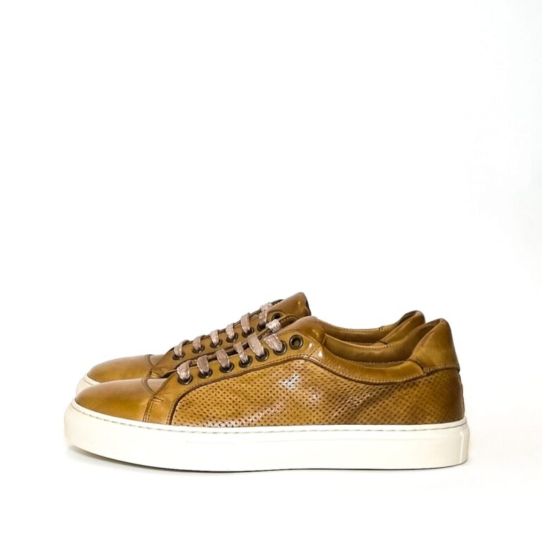 Sneakers uomo in pelle Pelletteria Allegrini Filippo Z841 Cuoio - Pelletteria Allegrini