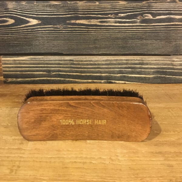 Spazzola da scarpe grande antigraffio per lucidare in crine di cavallo Scura