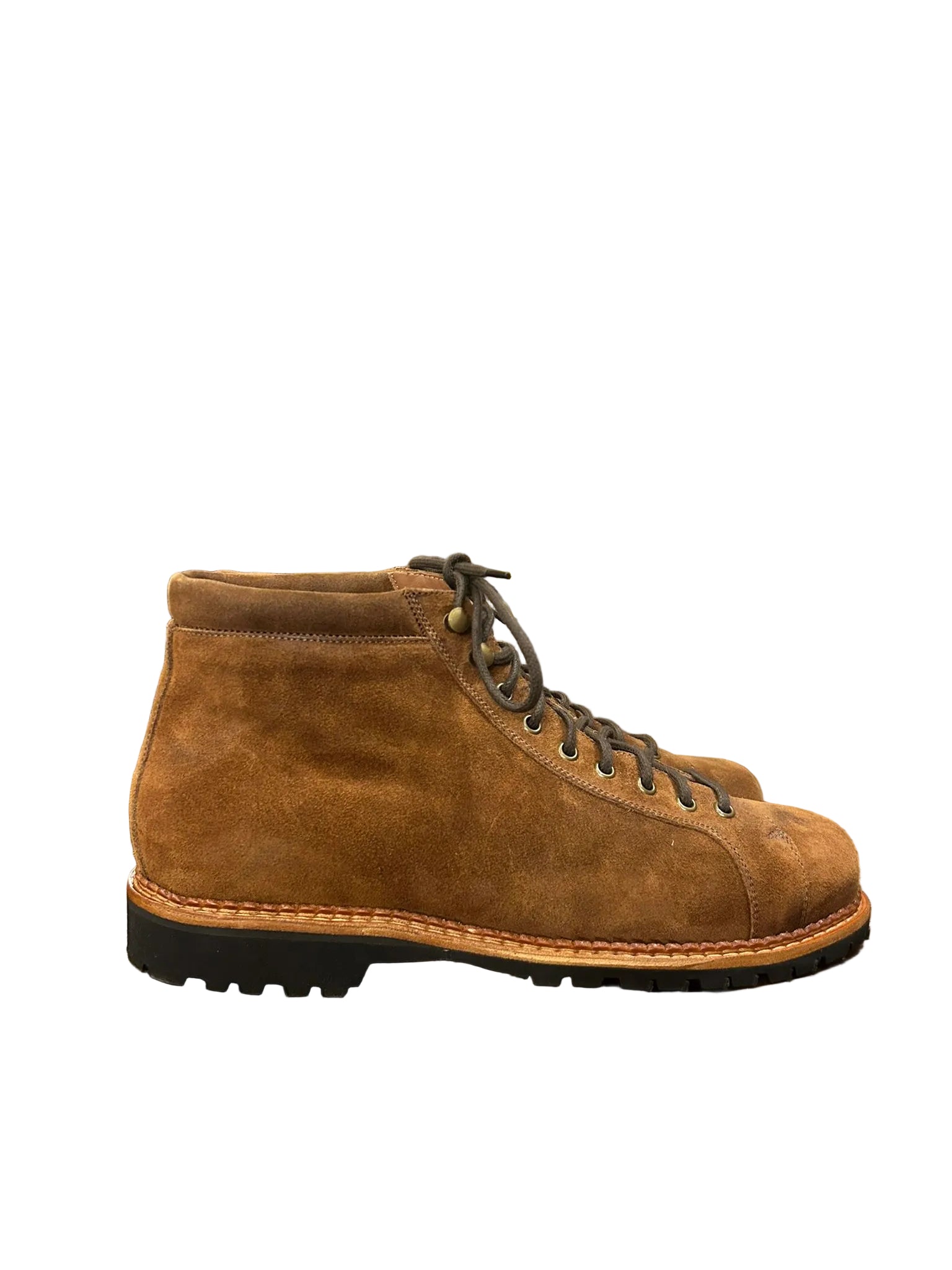 Men's Lace-Up Leather Boots by Pelletteria Allegrini Filippo LECCO Rust