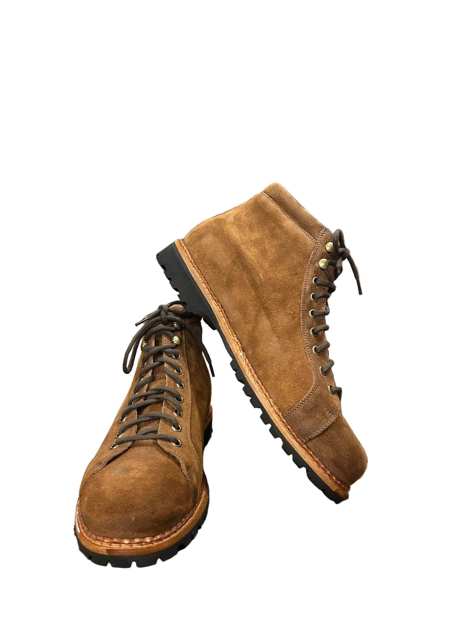 Stivale stringato da uomo in pelle Pelletteria Allegrini LECCO Ruggine