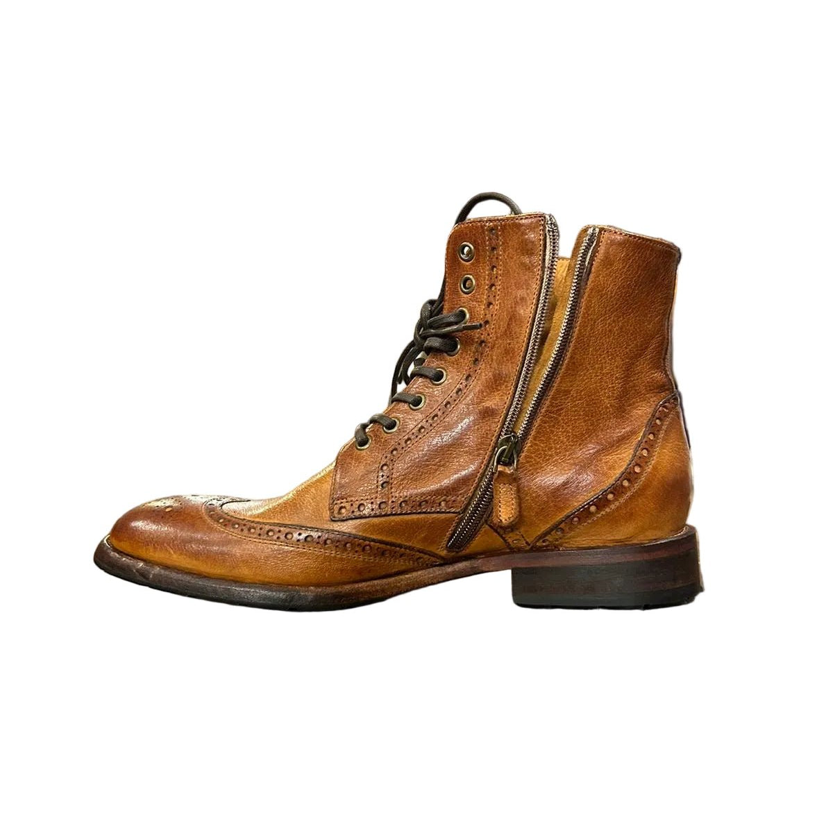 Stivaletto da uomo in pelle Pelletteria Allegrini Filippo 5295 Cuoio - Pelletteria Allegrini