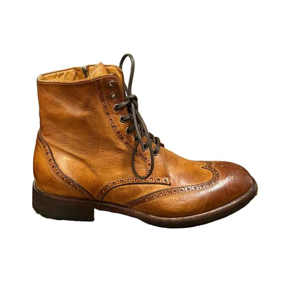 Stivaletto da uomo in pelle Pelletteria Allegrini Filippo 5295 Cuoio - Pelletteria Allegrini
