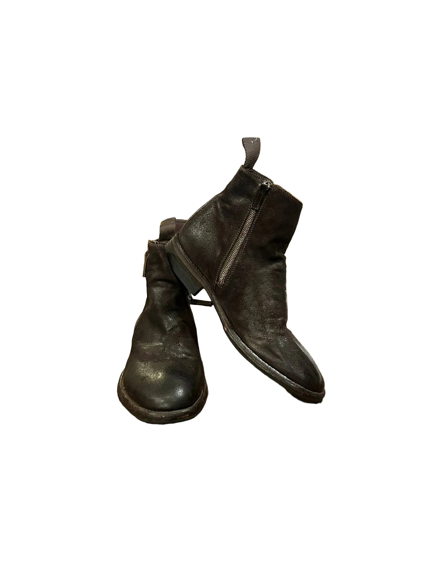 Stivaletto donna con zip in pelle rovesciata Pelletteria Allegrini Filippo D284 Ebano