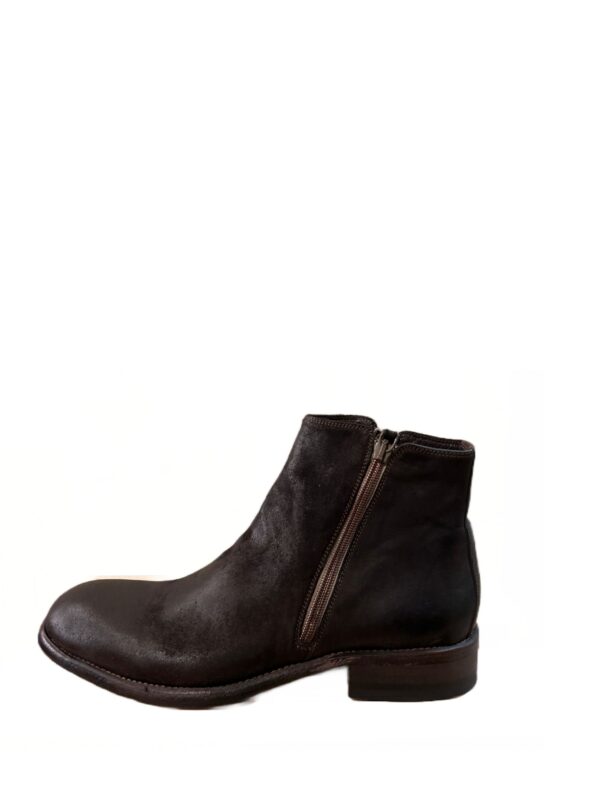 Stivaletto uomo in pelle rovesciata Pelletteria Allegrini Filippo 5232 ebano