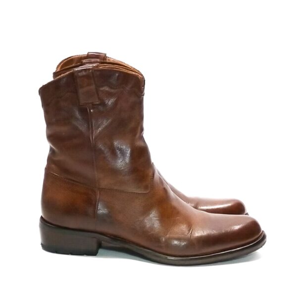 Stivaletto texano da donna in pelle pelletteria allegrini 5258 marrone