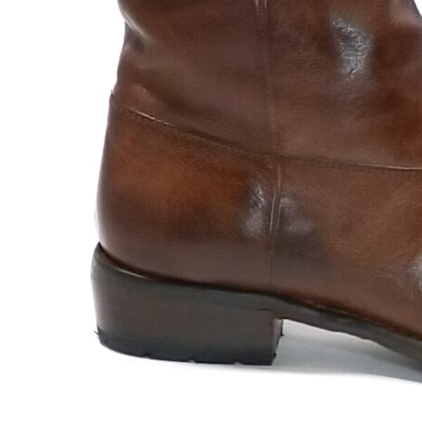 Stivaletto texano da donna in pelle pelletteria allegrini 5258 marrone