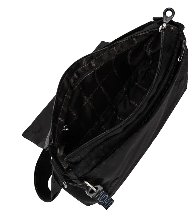 Fabric Shoulder Bag with Flap Mandarina Duck MD P10QMT28 Black